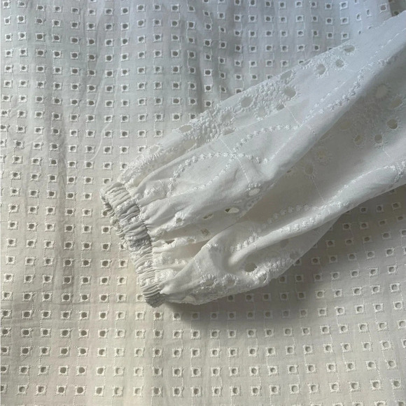 By ESQ NWNT WOMAN  LACE Long Sleeve Cotton Blend MIDI DRESS WHITE M - Picture 12 of 14